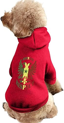 Чест и Уважение Дрехи за кучета с Флага Сенегал Зимни Блузи за Домашни Любимци Меки и Топли Блузи за Малки до Средни Кучета