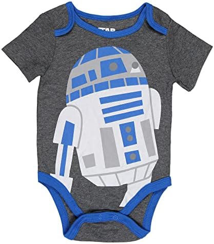 Междузвездни Войни За Новородени Момчета Дарт Вейдър Чубака, R2-D2 Едно Парче Пижамный Гащеризон 3 Опаковки