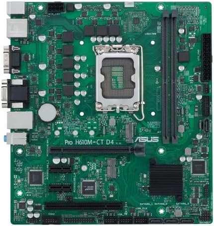 ASUS Pro H610M-CT D4-CSM LGA 1700 (Intel 12-то поколение Intel vPro) Търговски дънната платка, оптимизиран за TCO (PCIe 4.0, DDR4, DP/HDMI/D-Sub,