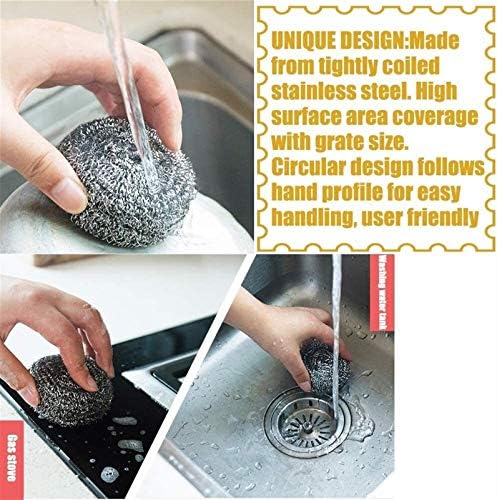 Гъба-пилинг За почистване на кухня от тежка рамка от Неръждаема стомана-опаковка по 20 броя (Цвят: 30 опаковки)