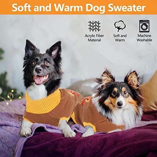 Пуловер за кучета YUEPET на Деня на Благодарността с шарките на Турция, Класически Вязаный Пуловер за кучета с Отвор за каишка, Подходящ