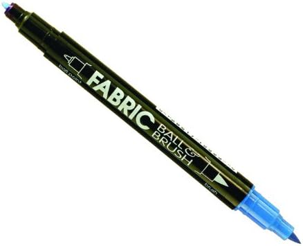 Uchida 122-C-F10 Маркер за тъкани Marvy с Лъжичка и Пискюл, Fluorescent Light blue