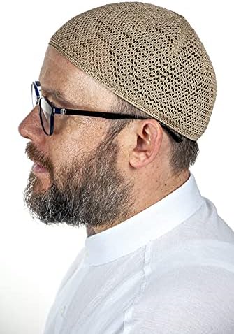 Турски Мюсюлмански Възли мъжки Шапки-куфи Премиум-клас, Taqiya, Takke, Peci, Ислямски Шапки, Ислямски подаръци, Стандартен Размер