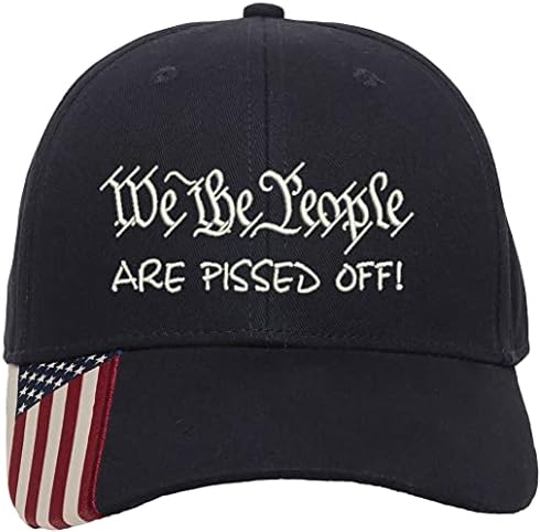 Ние, Хората, взбешены Бродирани Структуриран Регулируем Гъвкав флага на САЩ в шапка-козирка